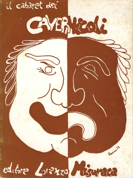 Copertina del libro con maschera del teatro